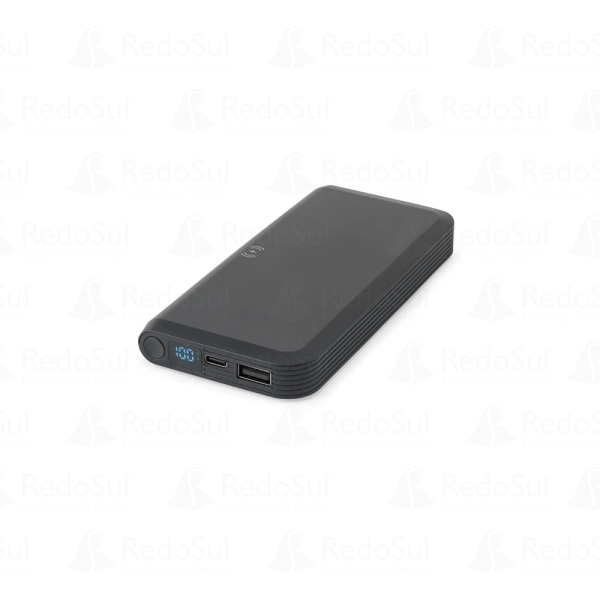 Bateria portátil personalizada em ABS reciclado com carregador por indução super-rápido 